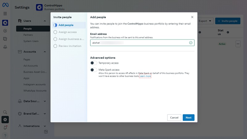اضافه کردن ادمین به پیج اینستاگرام از طریق Meta Business Suite 