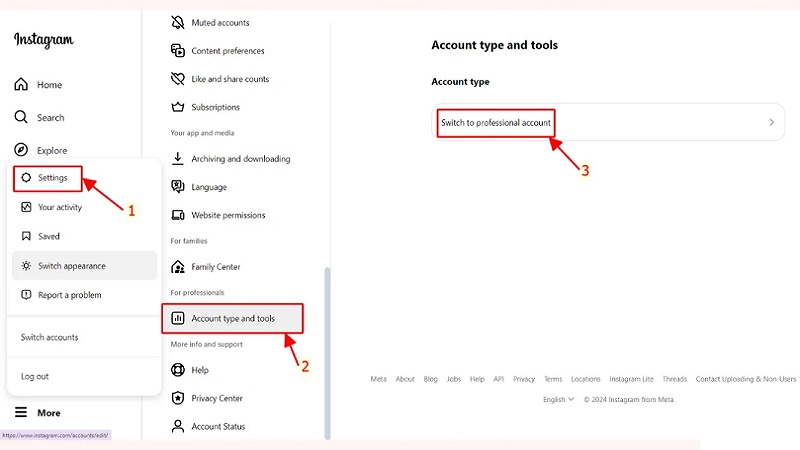 تبدیل حساب اینستاگرام به حساب تجاری 